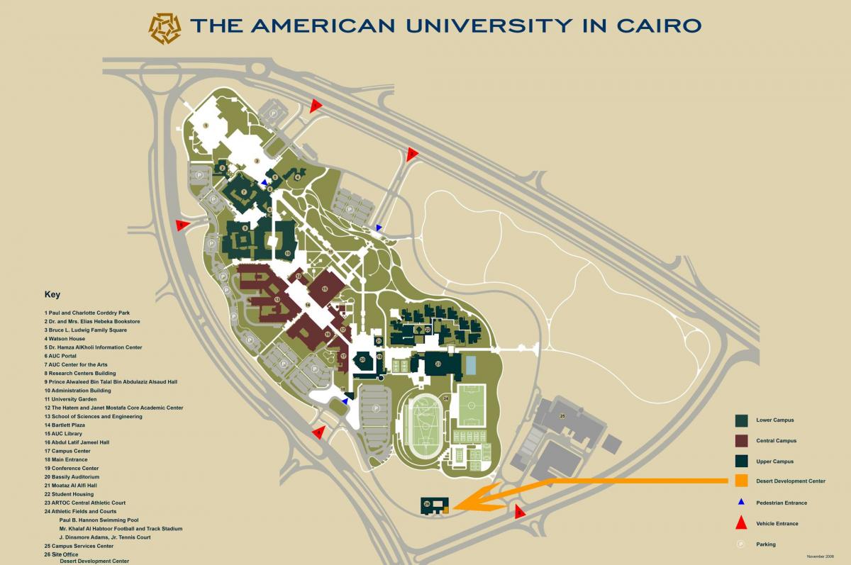 Karte auc jaunu kairas universitātes